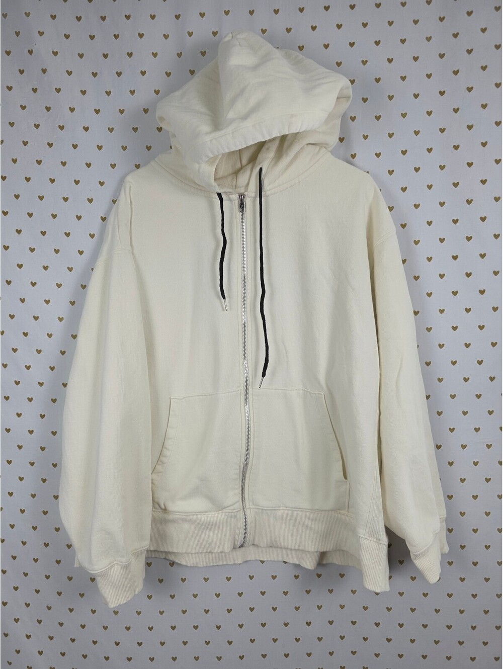 Victorias Secret Pink Cream Full zip hoodie jacket 2XL XXL